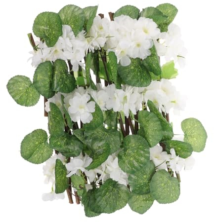 BESPORTBLE Künstlicher Blumenzaun Ausziehbarer Sichtschutz Mit Kunstpflanzen Für Garten Und Balkon Wetterfestes Spalier Dekorativer Sichtschutz Mit Natürlichem Flair Einfach Zu Pflegen