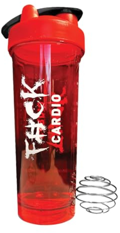 TWP Nutrition Platinum Series Cardio 800 ml (28 once) - Shaker classico senza BPA, con fondo a sfera e sfera mixer, perfetto per frullati proteici e pre allenamento (rosso, 800 ml)