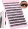 INBOLM Eyelash Extenisons Kit D Curl Cluster Lashes with Bond Seal Lash Glue 200Pcs Wispy Lashes Individual Cluster Kit 9-16MM Individual Eyelashes DIY Lash Extensions at Home (Kit,40D-0.07D-8-18mix)