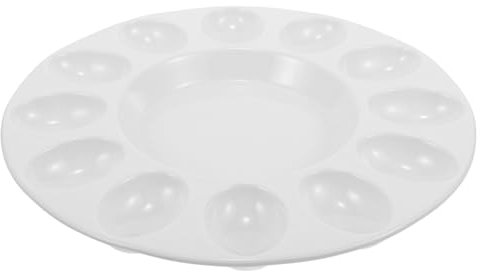 Luxshiny Countertop Ceramic Tray Platter Deviled Holder for Dining Table for Easter Celebrations Christmas and Gatherings Easy to Clean and Organize