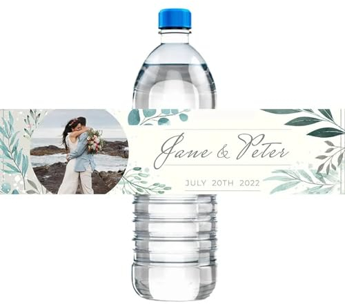Personalizzazione Del Matrimonio Etichette Per Bottiglie D'Acqua - 50/100 Pezzi Involucri Per Bottiglie Di Compleanno Impermeabili Adesivi Di Compleanno Per Etichette Di Carta Per Bottiglie Di Acqu