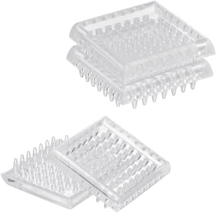 sourcing map 4 Pcs Carpet Protectors Spiked Caster Cups 1.89 Square Spiked Furniture Cup Furniture Carpet Protectors for Furniture Legs Table Chair Sofa