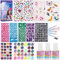 LEAZZLE Glitzer Tattoo Set Kinder, 30 Farben Glitzertattoos Kinder Set, 198 Schablonen, 236 Strasssteine