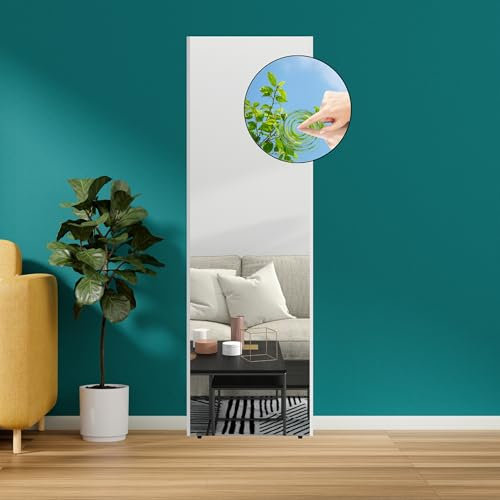brisafe Wandspiegel Ganzkörperspiegel unzerbrechlich & modern I Spiegel 160 x 50 cm groß zum Aufhängen I dünner Aluminium-Rahmen in Silber I bruchsicher & leicht