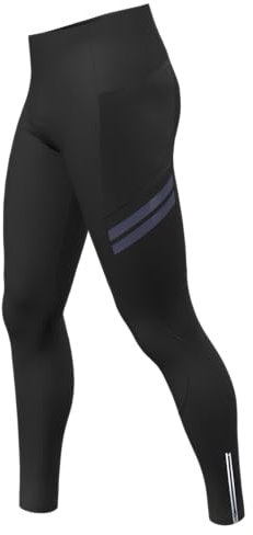 Lo.gas Fahrradhose Herren Lang Gepolstert,Radhose Radlerhose Radfahren Hosen Winddicht Warm Atmungsaktiv schnelltrocknend Lange Radsport-Hosen für Herren Mit 3 Taschen Schwarz XL