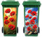 Peacoblue Wheelie Bin Stickers 2 Sheets Papaver Rhoeas Sticky Dustbin Stickers, 38x82cm Waterproof Self Adhesive Large Decal for Bins, Driveway, Garden, Outdoor, Indoor Decoration