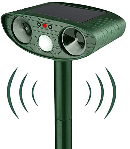 Solar Cat Repellent, Cat Deterrents Ultrasonic Animal Repeller, Outdoor Waterproof Pet Repellent with Motion Sensor for Farm Garden Yard Dogs Cats Birds Squirrels Deterrent
