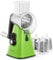 Rotary Cheese Grater, Reemix Rotary Vegetable Slicer, Rotary Kitchen Mandoline Vegetable Slicer with 3 Replaceable Stainless Steel Blades (Green)