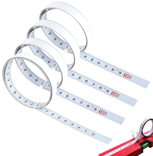 4 Stück Selbstklebendes Maßband,1m Metrisches,Maßband Zum Aufkleben,Maßband Selbstklebend Für T-Schienen-Fräser Tischsäge, Zimmerei Werkbänke Tische Theken Wände, 3 Verschiedene Spezifikationen