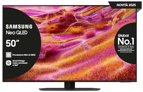 Samsung Smart TV 50'' QE50QN94FATXZT Neo QLED 4K Mini LED, NQ4 AI Gen3 Processor, 4K AI Upscaling Pro, Glare Free, Motion Xcelerator 165Hz, Dolby Atmos & OTS Lite, NeoSlim Design, 2025, 50
