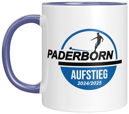 Paderborn Tasse - 2025 Aufstieg - Fussballbecher - Fanartikel - Kaffeetasse - fussballfans - Blau