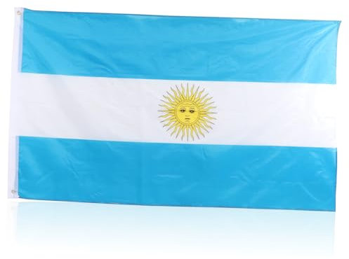 TINEASUR Bandera Argentina De Poliéster Para Exterior Para Desfiles Deportivos De Fútbol Bandera Argentina Decorativa Para Interior y Exterior