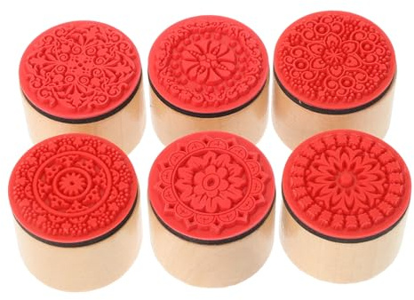 HOMSFOU Holzstempel Mandala Für Scrapbooking Vintage Bastelstempel Set Mit 6 Stempel Für Karten Tagebücher Einladungen Umschläge Notizbuchhüllen Und Dekorationen