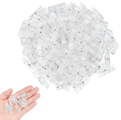 100 Stück Kleine Wäscheklammern,Mini Klammern Durchsichtige Kleine Klammern | Bruchsicher, Dezent Transparent, Kreativ Vielseitig