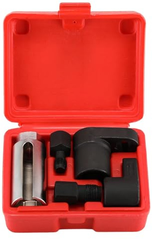 5tlg Lambdasonden Schlüssel Nüsse Set mit 1/2 3/8 Antrieb | Lambdasonden-Einsatz Lambdasonde Werkzeug Gewindereparatur Satz Autoreparatur-Werkzeug