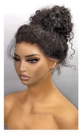 360 HD Lace Front Pelucas, sin pegamento, rizado profundo, peluca de pelo humano con cordón invisible, pelucas onduladas para mujeres negras, línea de cabello natural añade volumen al cabello (60 cm)