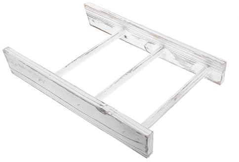 VALICLUD Mini Decorative Ladder Towel Rack for Bathroom and Kitchen Small Space-saving Tea Towel Holder Stand Multifunctional Blanket Display Shelf White Farmhouse Style
