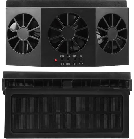 Jonlaki Portable Solar Powered Car Ventilator for Auto Cooling & Ventilation,Solar Fan with Adhesive Tape Included,Low Noise