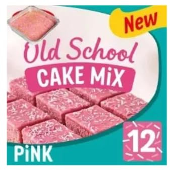 Old School Cake Mix, Pink, Makes 12 Pieces