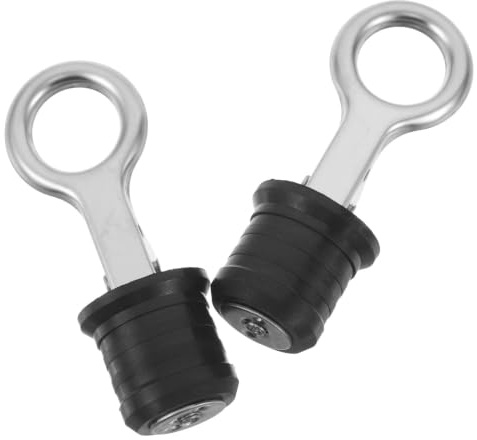 MALUGOGO Rollentank-Ablaufstopfen für Rasenwalze, Edelstahl und Gummi, Größe 9,8 x 3,6 x 3,6 cm, stabiler Füll- und Ablaufstopper, geeignet für die Rasenpflege im Freien, 2 Stück