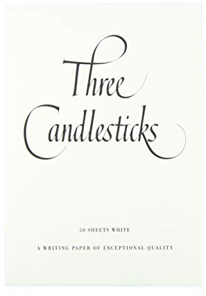 Three Candlesticks Luxury Writing Paper, 1 Pad, 50 Sheets, A5 - White