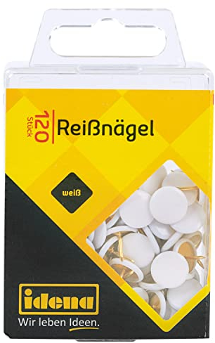 Idena 334025 - Reißnägel, 120 Stück, weiß