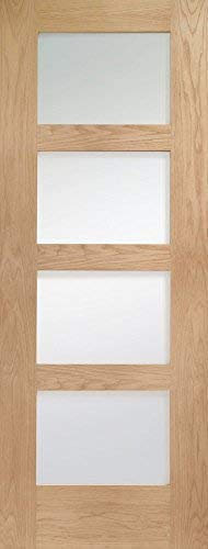 XL Joinery Internal Oak Pre-Finished Shaker 4 Light with Clear Glass Door