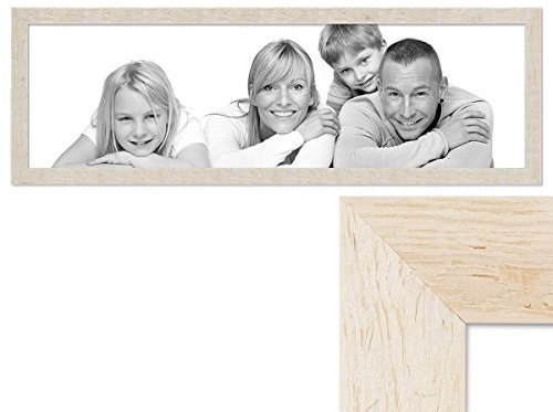 PHOTOLINI Bilderrahmen 30x90 cm Holz Weiß, Echtholz-Rahmen rustikal, Strandhaus, Made in Germany, Acrylglas, zum Aufhängen, extra Zubehör - Treibholzlook mit einem Hauch Küstenflair