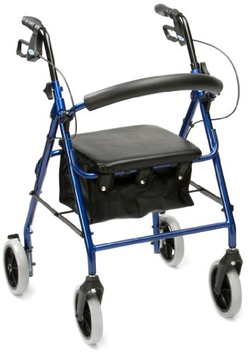 Drive Devilbiss R8 Blue Aluminium Rollator with Padded Seat and Vinyl Underseat Bag