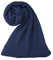 sourcing map Unisex Rechteck Form Winter Warm langer gestrickte Schal Baumwolle Polyester Dunkelblau 200 x 30cm