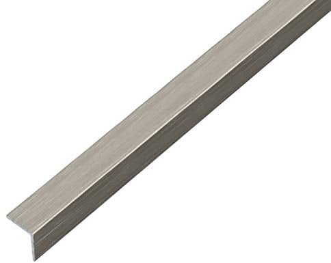 Alberts 488741 Cornière | autoadhésive | aluminium, aspect acier inoxydable, foncée | 1000 x 20 x 20 mm