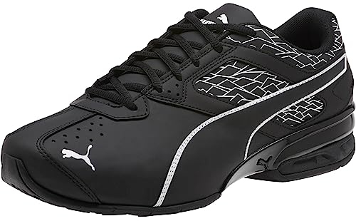 PUMA Herren Tazon 6 Breit Fraktur Sneaker, Schwarz, 44.5 EU Weit