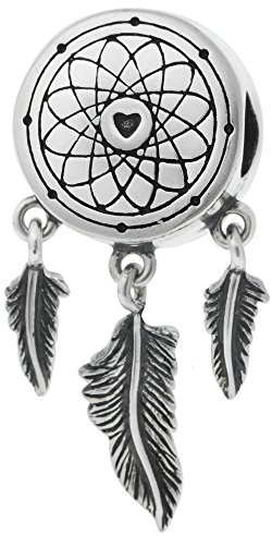 925 Sterling Silber Traumfänger Netz Feder Baumeln für europäische Charm-Armbänder