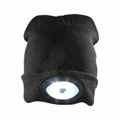 Eaxus® LED Beanie Mütze mit Licht - Beleuchtete Strickmütze für Damen & Herren mit Akku, Schwarz