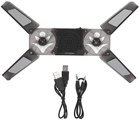 Annadue Laptop Kühler Cooling Pad/Faltbares Laptop Coolpad, mit 2 Transparenten Lüftern, LED Blaulicht, Lautsprecher, Leicht zu Tragen. DR-2008A