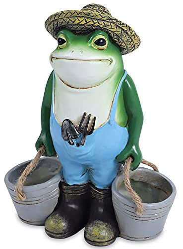 SisBroo Décoration de jardin grenouille, statue de jardin grenouilles pour cour, jardin, décoration intérieure ou extérieure et cadeau de pendaison de crémaillère