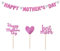 Happy Mother's Day Banner Deko + 24pcs Cupcake Topper, Mutter 's Day Banner Girlande Rosegold Tortenstecker Dekoration für Muttertag Geburtstag Party Dekoration