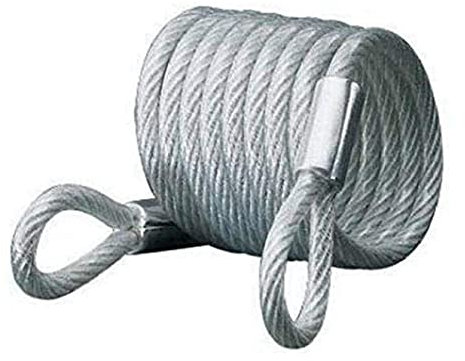 TERF® Heavy Duty Bicycle Cable Loop 2000mm (2 Meter) Long and 7mm Thick Spiral Steel Cable with Vinyl Cable Cover Ideal for Electric Bike Cycle Garage Door Gate and Out Door Equipment - Pack of 1
