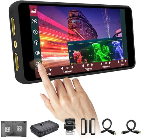 Portkeys PT5 Camera Field Monitor 500 nits Brightness 5 Inch Wide Color Gamut Touchscreen 4K Camera Monitor HDMI Input DSLR Field Monitor