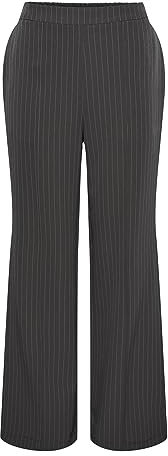 PIECES Damen Pcbossy Hw Wide Striped Pants Noos, Magnet, XL