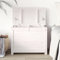 Homgoday White Storage Box, 60 x 32 x 45.5 cm, Solid Pine Wood, Closet Shelves, Indoor Cabinet, Garden Furniture, Broom Holder for Indoor Bathroom Home