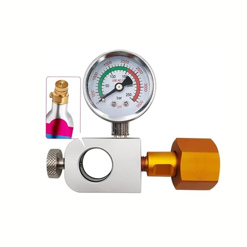 Soda Terra Machine CO2 Nachfülladapter mit Messgerät, Carbonator Soda Nachfülladapter Schnellverbinder Kompatibel mit DUO/Terra/Art/Gaia Soda Machine EU W21.8 Thread