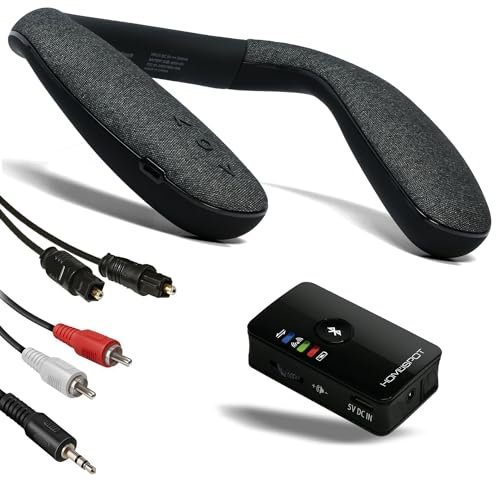 HomeSpot Altavoz inalámbrico con banda para el cuello con transmisor Bluetooth para TV y boomerang de juegos de baja latencia