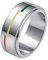 COLLBATH Regenbogenfahnenschmuck Schwule Partygeschenke Hochzeitsschmuck Homosexuelle Männlich Lgbtq Klingelt Bisexuell Paare Klingeln Schmuck Metall Mädchen Mann Ring