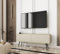 3E 3xE living.com Meuble TV en Couleur Beige avec Pieds en Noir, D : L : 135 cm, H : 53 cm, P : 32 cm
