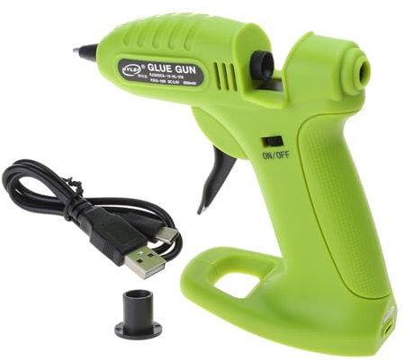 EAJORN Hot GlueGun, Cordless GlueGun, Wireless with 40 GlueSticks, 7mm & 6 Silicone Finger Sleeves for School,