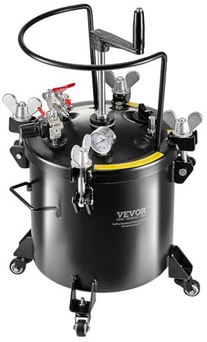 VEVOR Contenitore a Pressione per Vernice Spruzzo, Contenitore a Pressione 20L, Contenitore a Pressione Acciaio a Pressione 70PSI Rulli Sigillante Riparazione, Decorazioni per Pittura Industriale