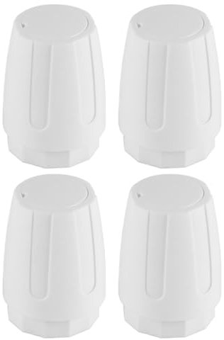 Laroal 4Pcs Radiator Valve Caps for Underfloor Heating Manifold Hand Wheel Switch Automatic Temperature Control Valve White Plastic Handle Durable and Easy Installation