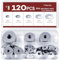 120 Pièces Rondelles Inox, 5 Tailles Rondelles Metal, Rondelle M4 M5 M6 M8 M10, Rondelles pour Gonds de Porte, Rondelle Inox pour L'étanchéité Vis Bagues D'étanchéité