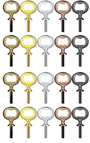 Owaefuqoir 20Pcs Metal Bottle Opener Blanks Stainless Steel Bottle Opener Inserts Kit Threaded Beer Opener Hardware